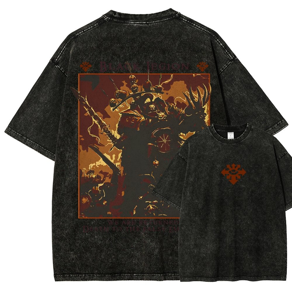 Vintage Casual Washed T-Shirt 丨WH40K
