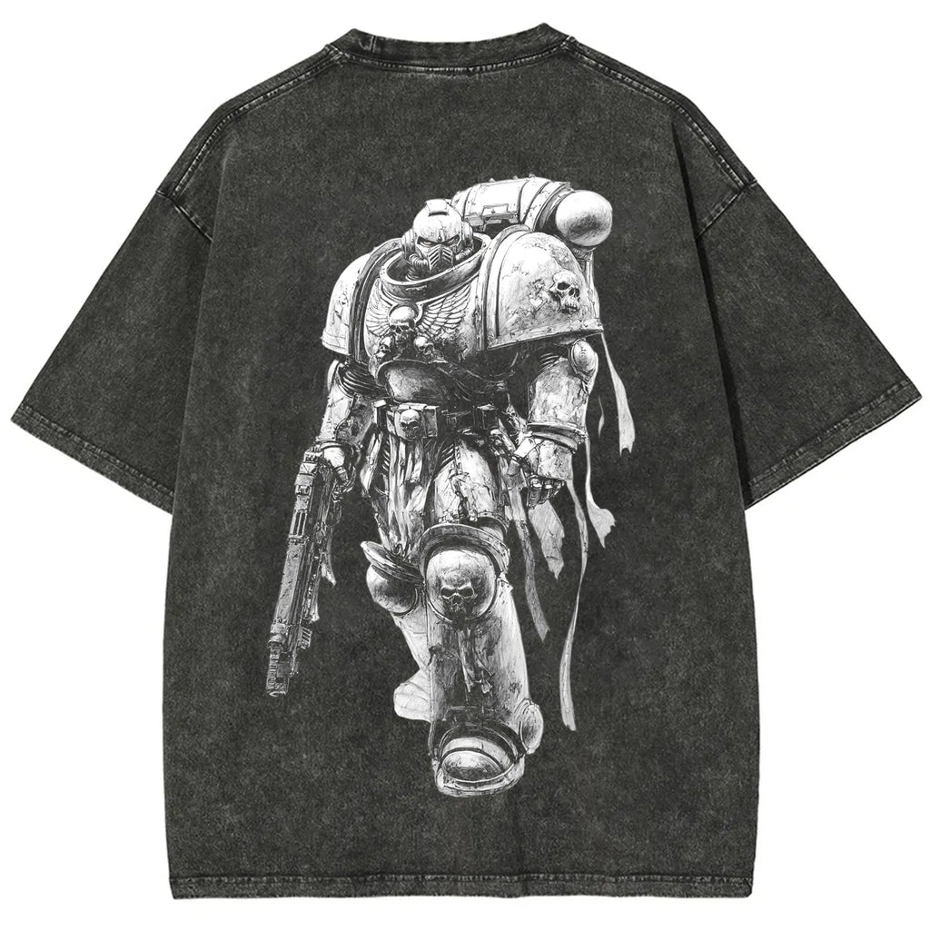 Vintage 3D Direct Inkjet Printed Washed Unisex T-Shirt| WH40K Game
