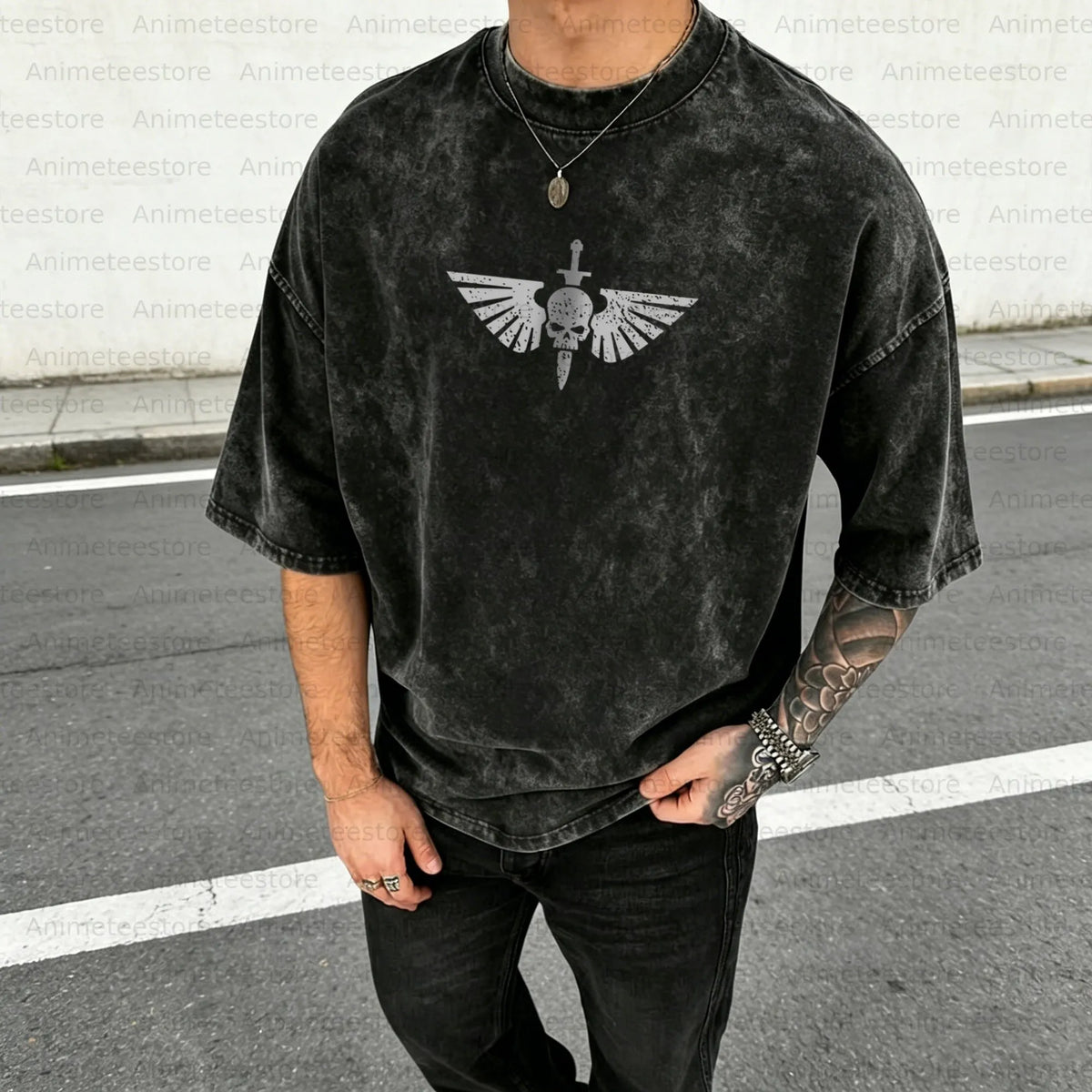 WH40K-Unisex Anime Inspired Vintage Washed T-Shirt