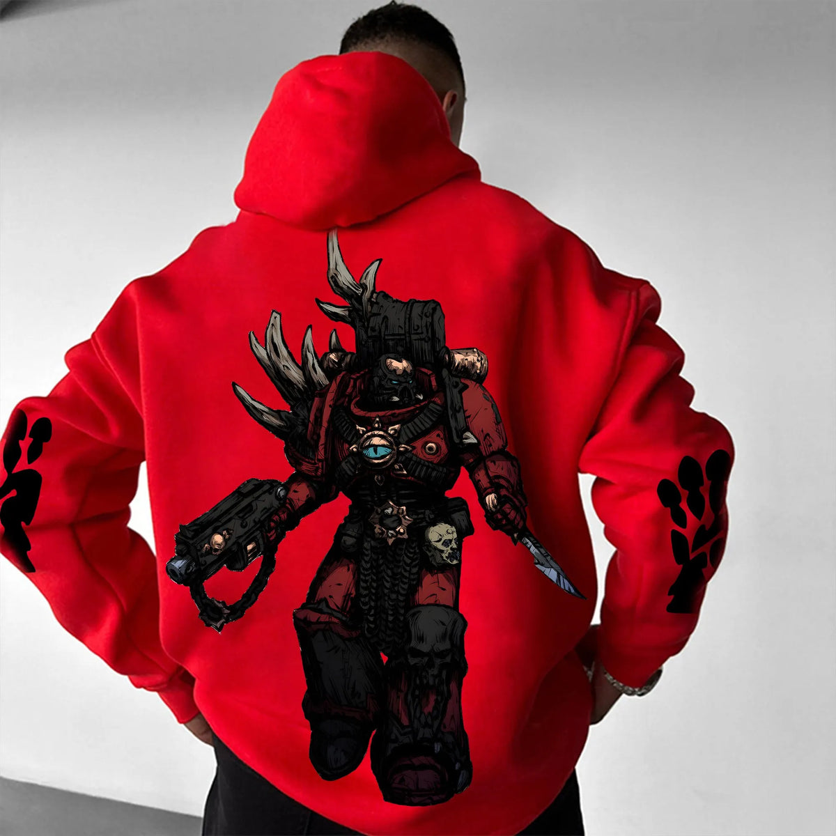 Unisex Anime Graphic Streetwear Vintage Plush Hoodie | WH40K