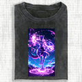 PKM-Unisex Anime Inspired Vintage Washed T-Shirt
