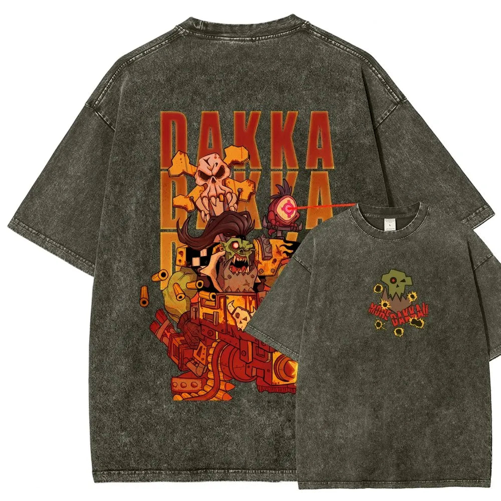 Dakka Vintage Casual Washed T-Shirt 丨WH40K