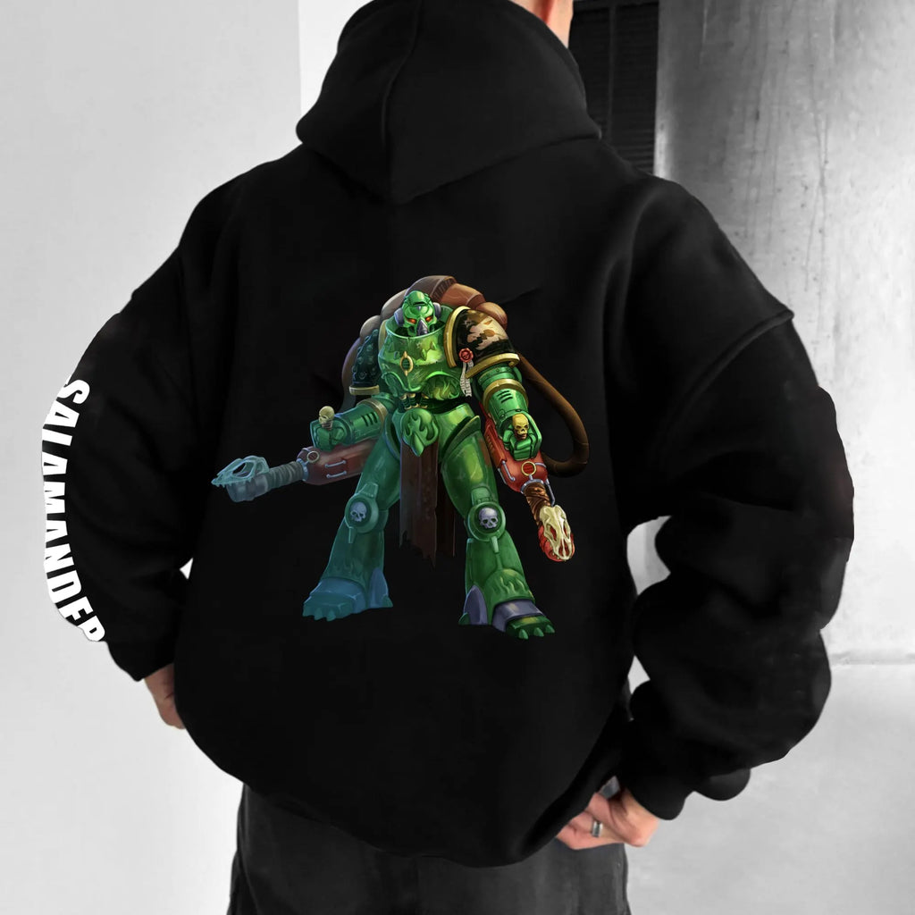 Salamanders-WH40K Game  Streetwear Vintage Plush Hoodie