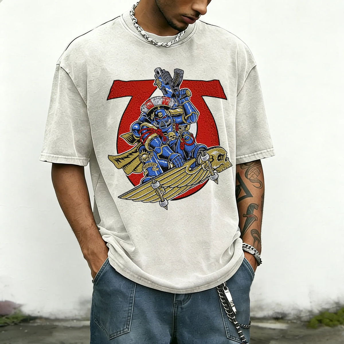 WH40K-Unisex Anime Inspired Vintage Washed T-Shirt