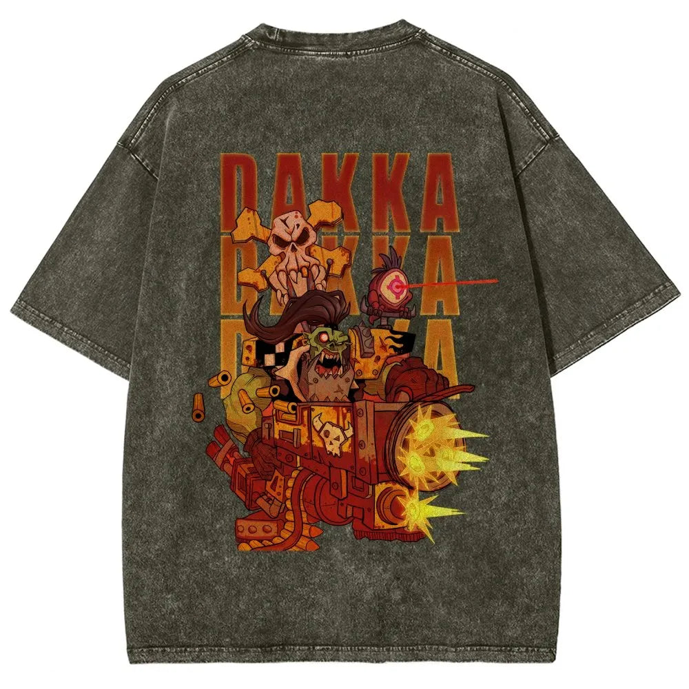 Dakka Vintage Casual Washed T-Shirt 丨WH40K