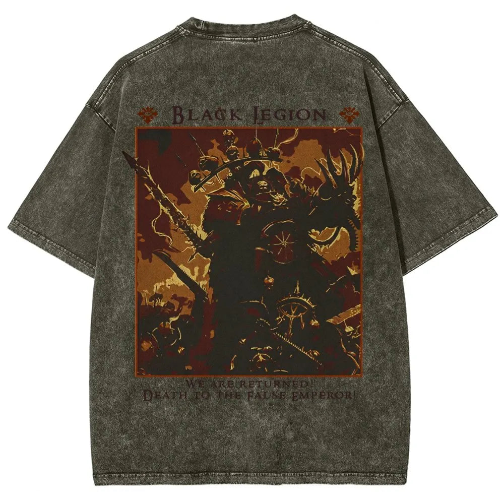Vintage Casual Washed T-Shirt 丨WH40K