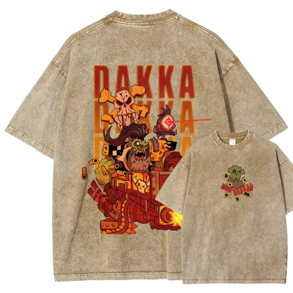 Dakka Vintage Casual Washed T-Shirt 丨WH40K