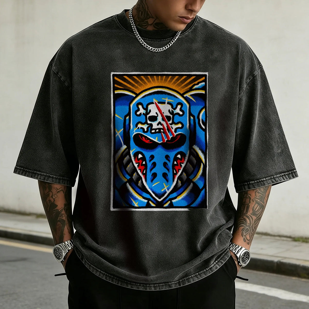 WH40K-Unisex Anime Inspired Vintage Washed T-Shirt