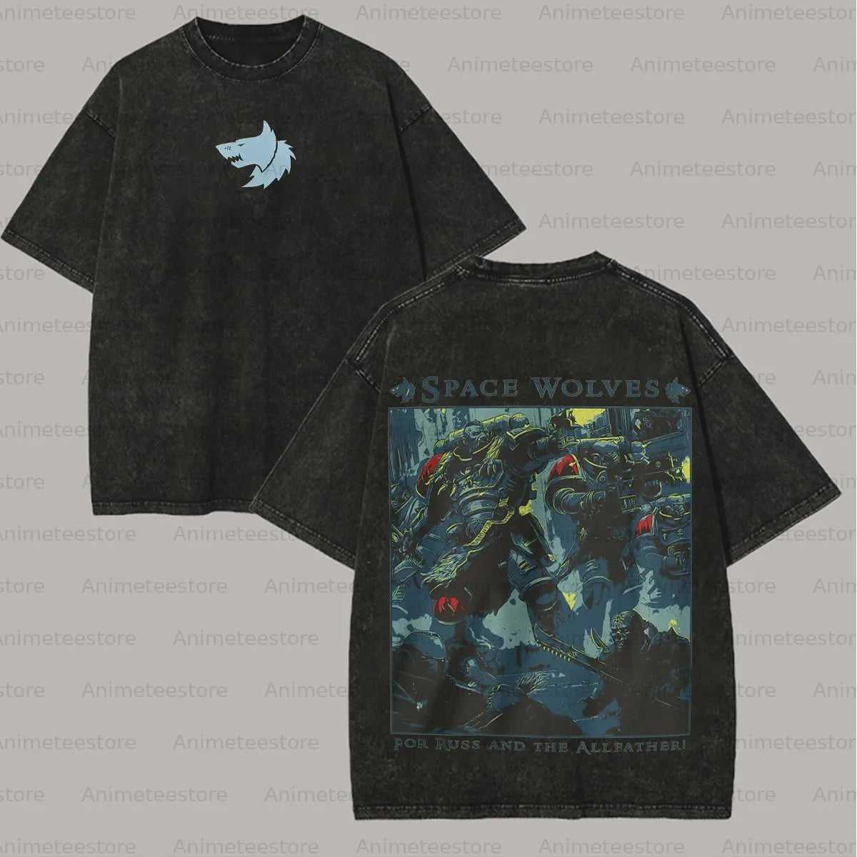 Space Wolves Printed Unisex Washed T-shirt