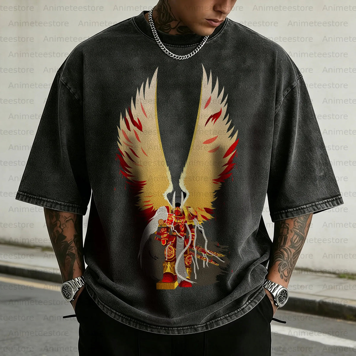 WH40K-Unisex Anime Inspired Vintage Washed T-Shirt