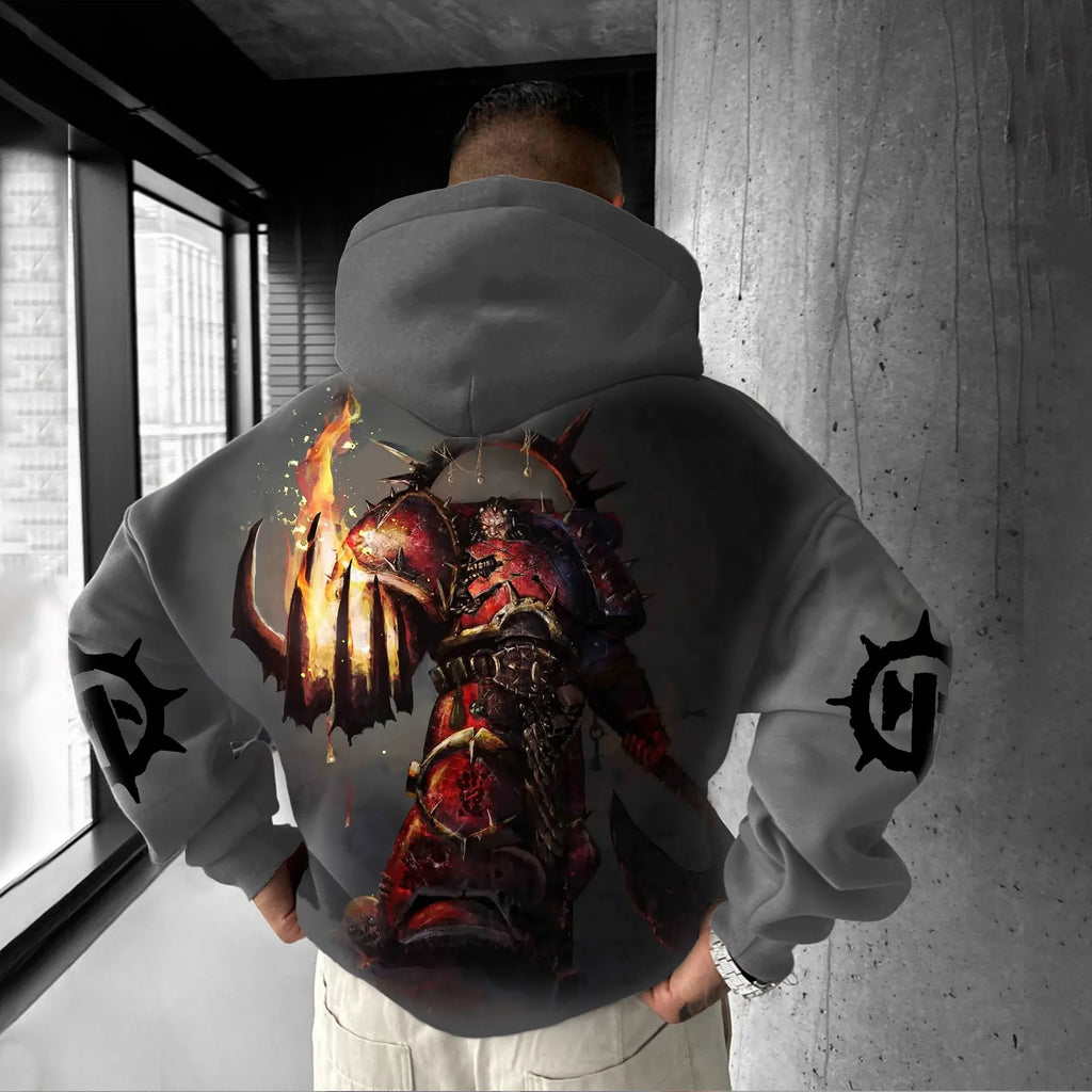 Unisex Anime Graphic Streetwear Vintage Plush Hoodie | WH40K