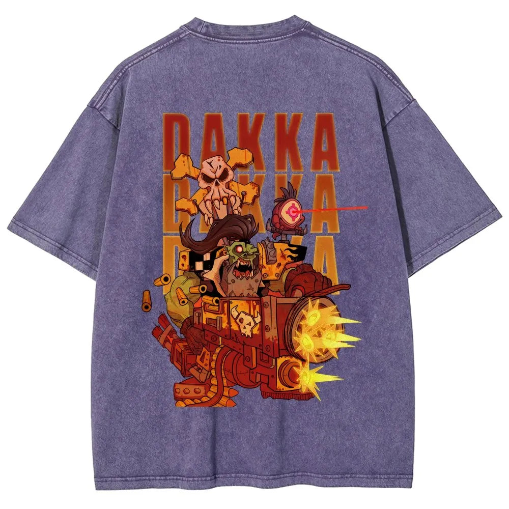 Dakka Vintage Casual Washed T-Shirt 丨WH40K