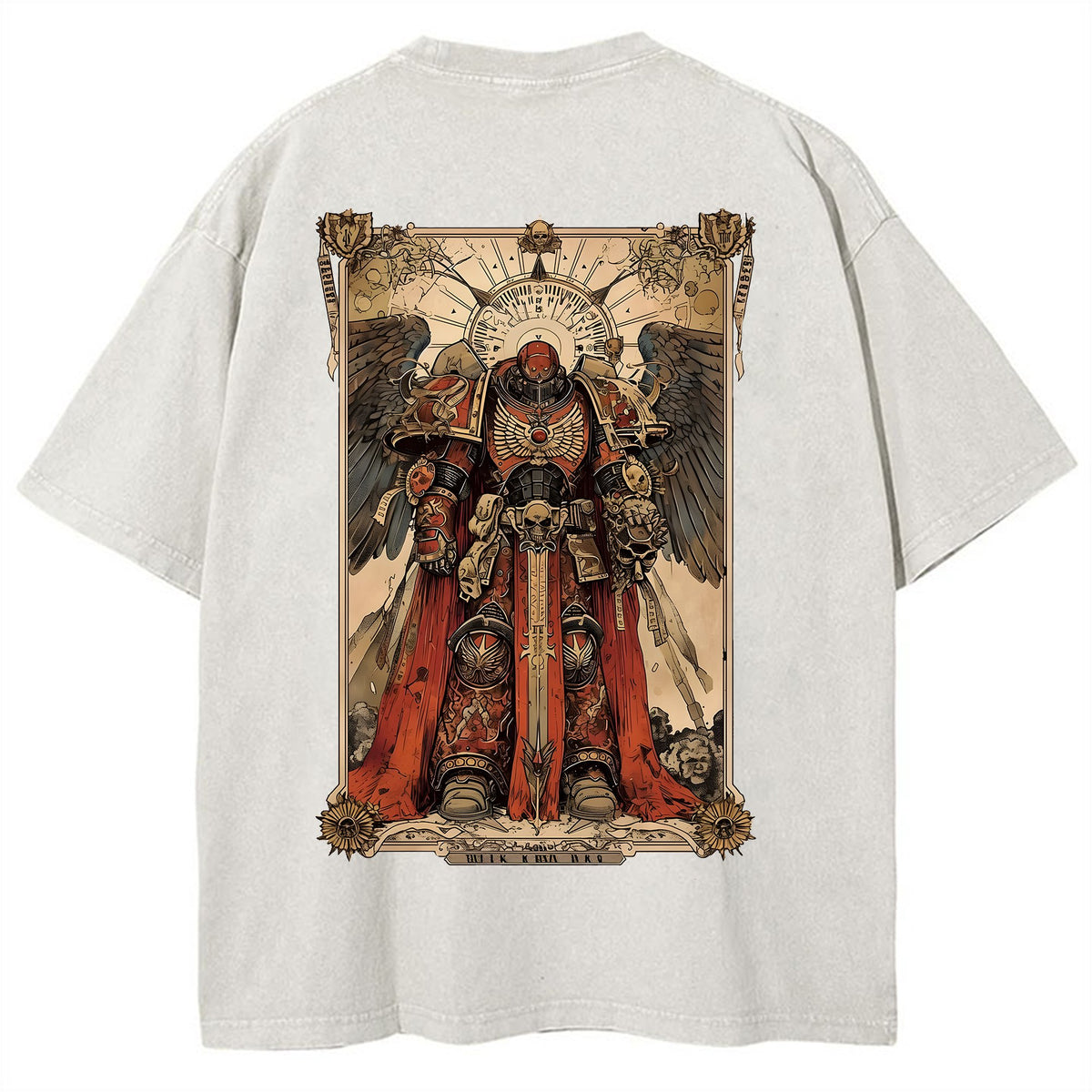 Vintage 3D Direct Inkjet Printed Washed Unisex T-Shirt| WH40K Game