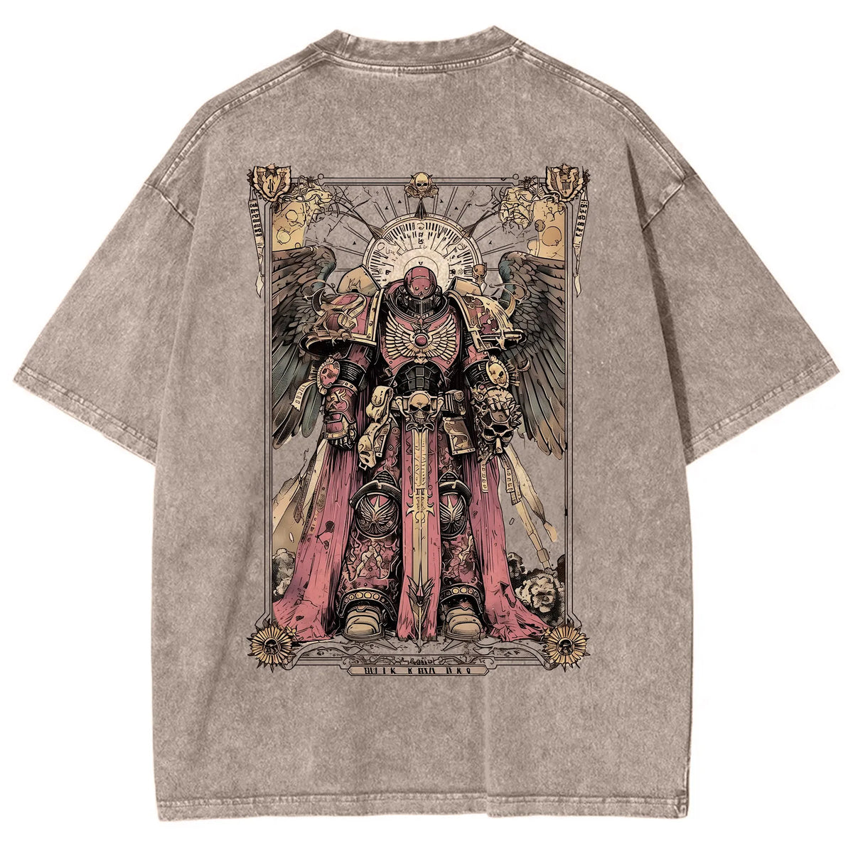 Vintage 3D Direct Inkjet Printed Washed Unisex T-Shirt| WH40K Game