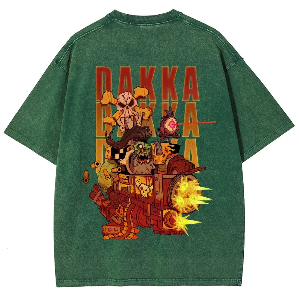 Dakka Vintage Casual Washed T-Shirt 丨WH40K