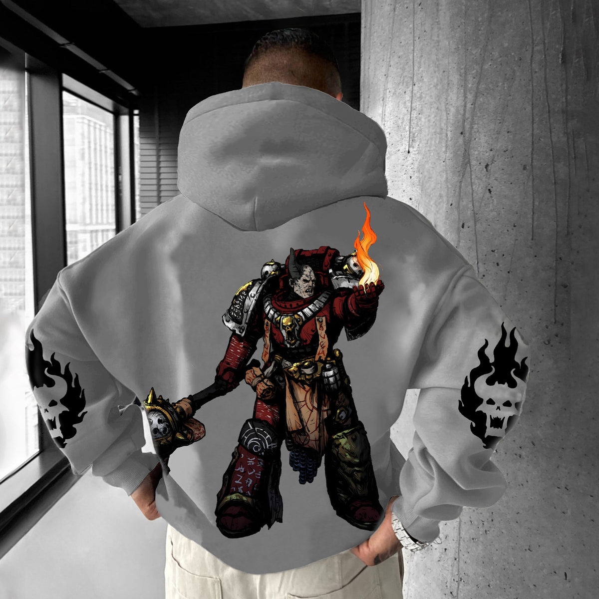 Unisex Anime Graphic Streetwear Vintage Plush Hoodie | WH40K