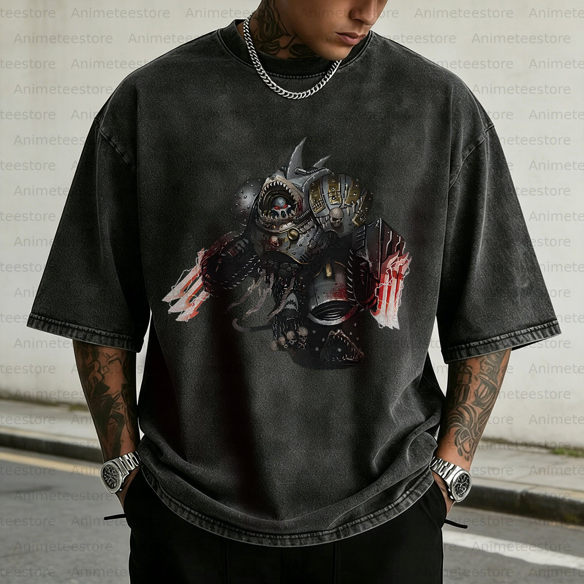 WH40K-Unisex Anime Inspired Vintage Washed T-Shirt