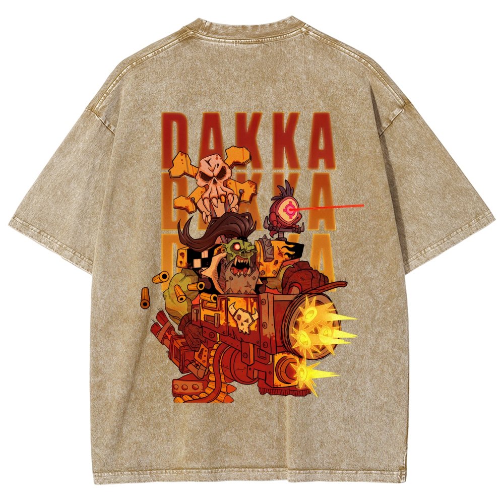 Dakka Vintage Casual Washed T-Shirt 丨WH40K