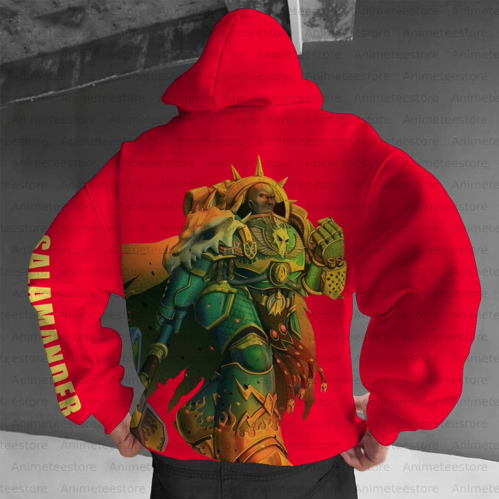 Salamanders-WH40K Game  Streetwear Vintage Plush Hoodie