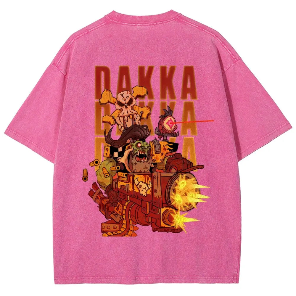 Dakka Vintage Casual Washed T-Shirt 丨WH40K