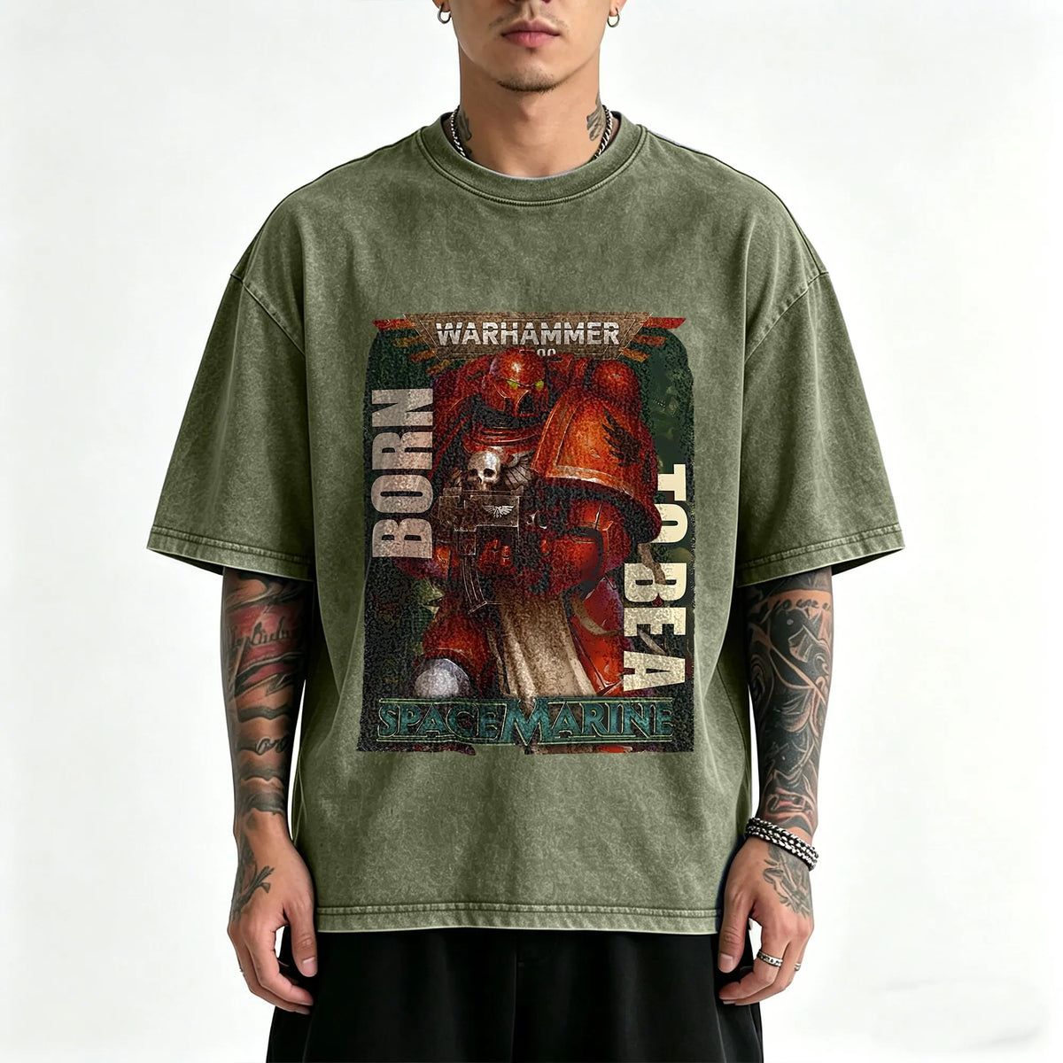 WH40K-Unisex Anime Inspired Vintage Washed T-Shirt