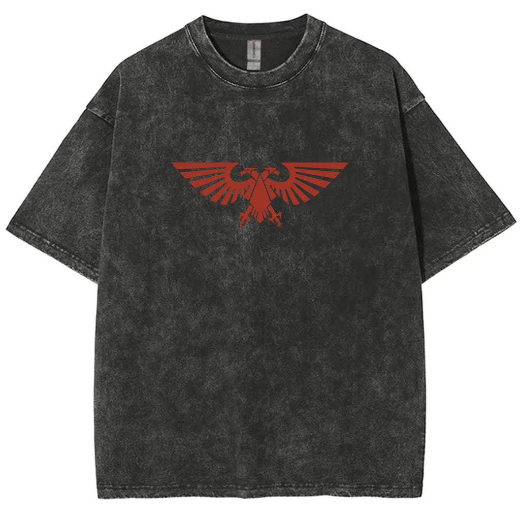 Vintage 3D Direct Inkjet Printed Washed Unisex T-Shirt| WH40K Game