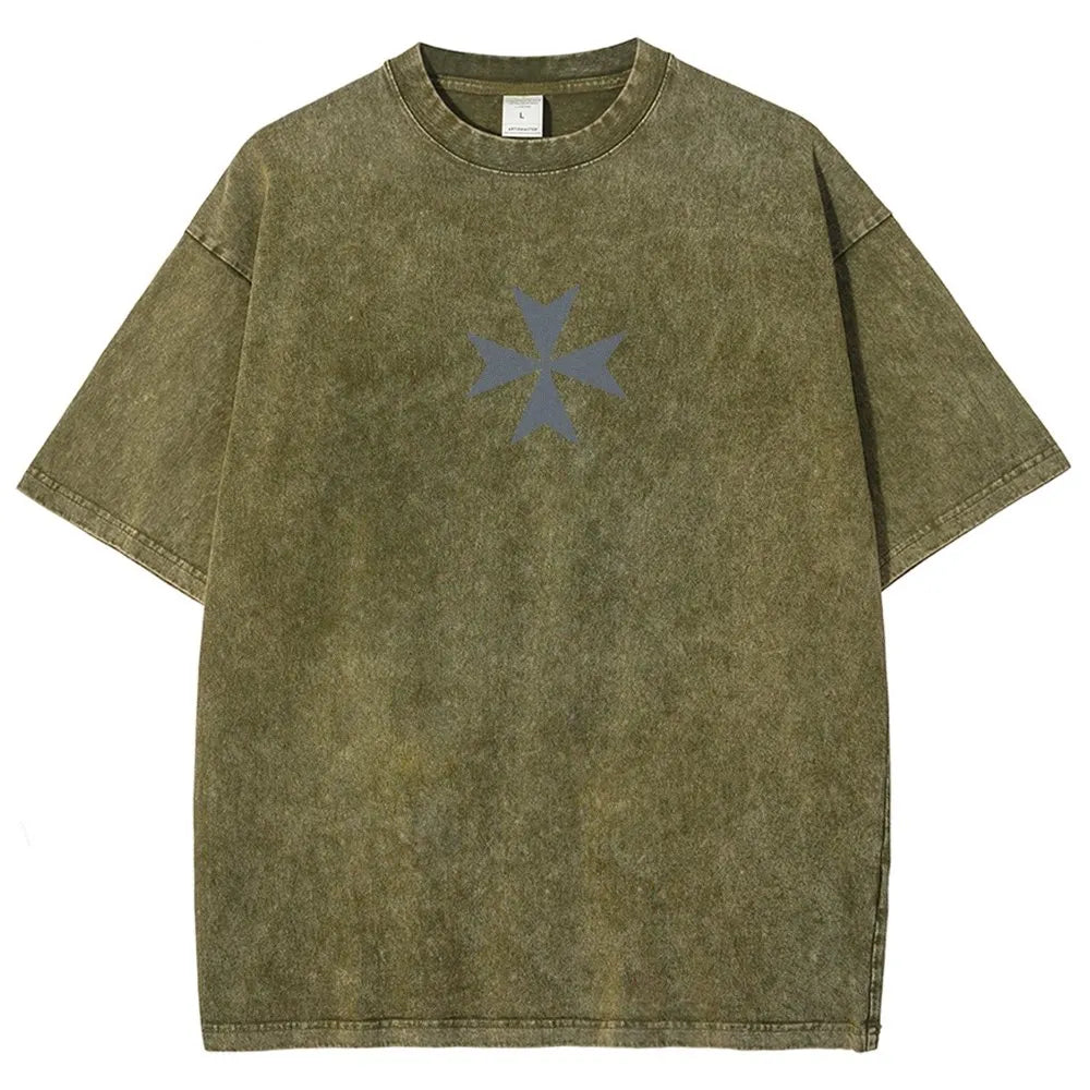 Vintage Casual Washed T-Shirt 2509002319丨WH40K