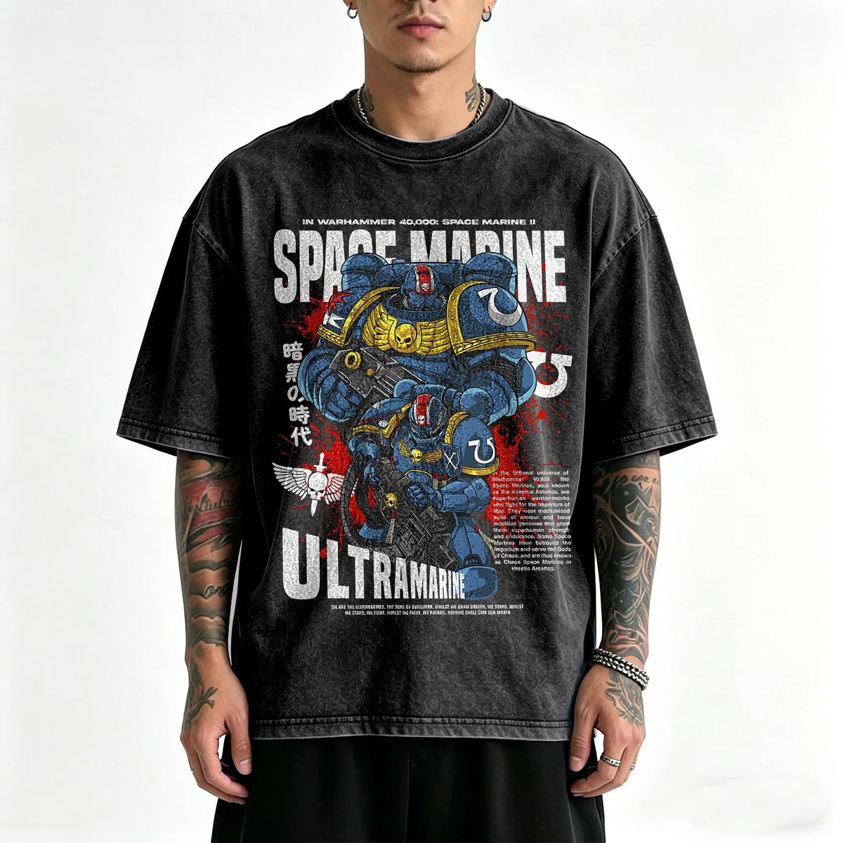 WH40K-Unisex Anime Inspired Vintage Washed T-Shirt