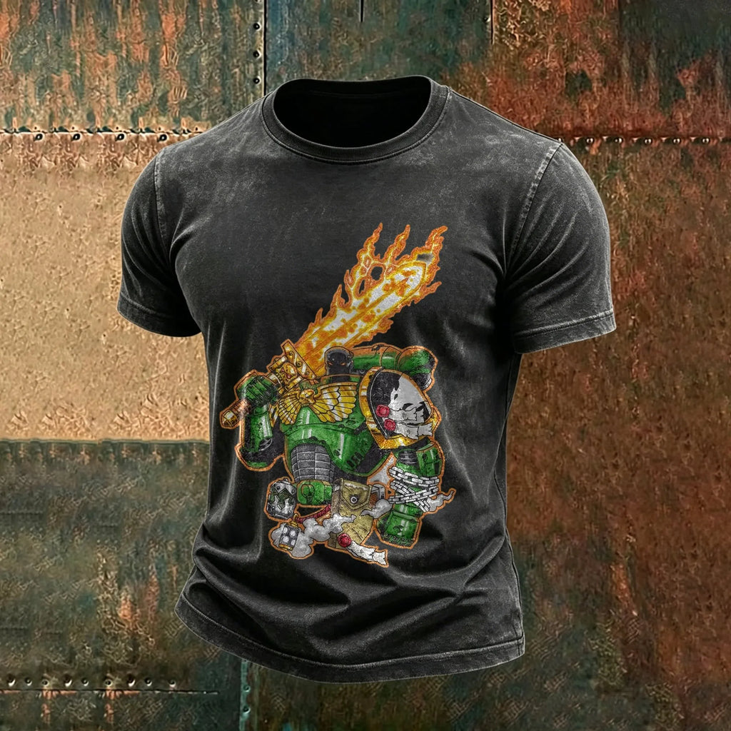WH40K-Unisex Anime Inspired Vintage Washed T-Shirt l Salamander