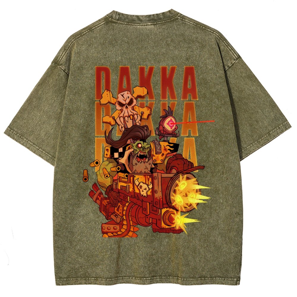 Dakka Vintage Casual Washed T-Shirt 丨WH40K