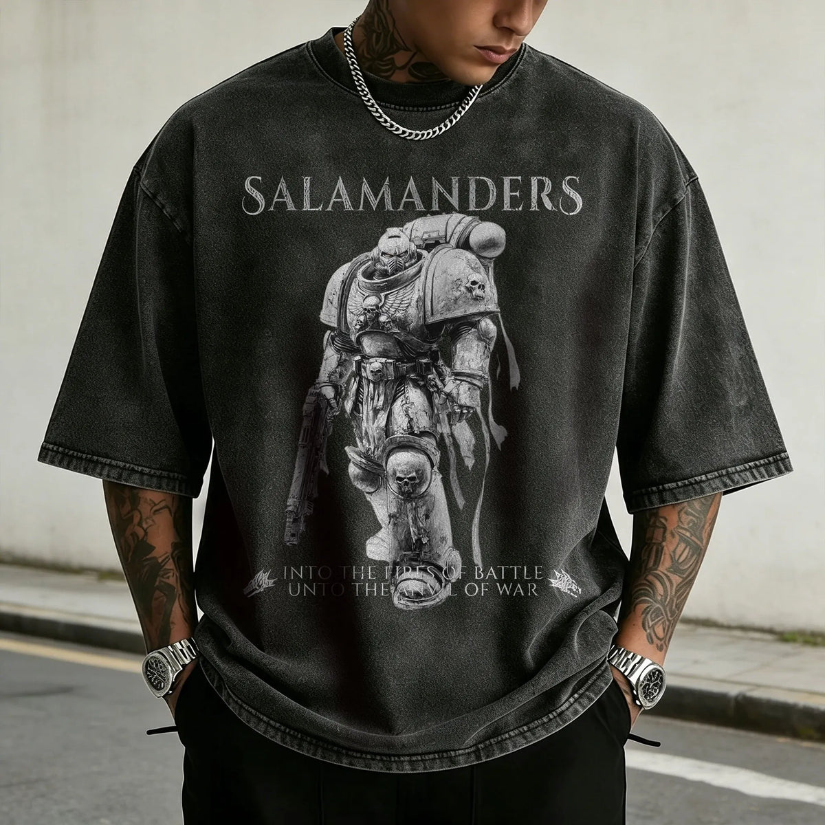 WH40K-Unisex Anime Inspired Vintage Washed T-Shirt