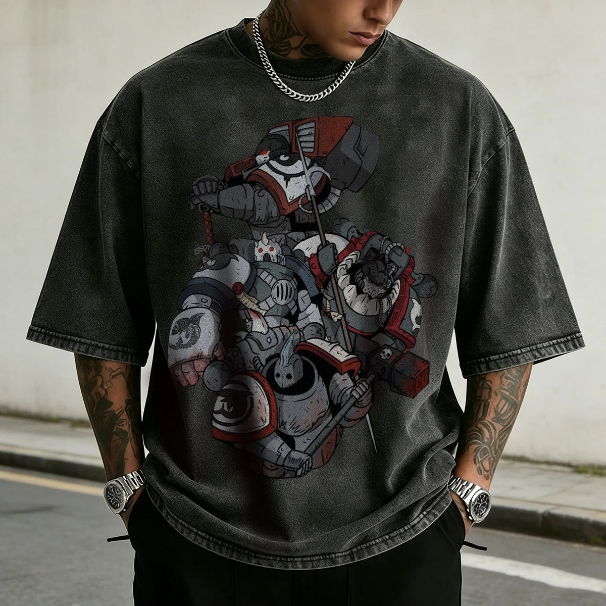 WH40K-Unisex Anime Inspired Vintage Washed T-Shirt
