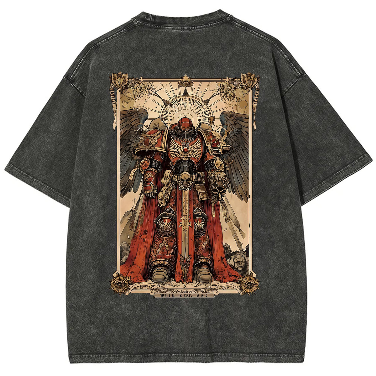 Vintage 3D Direct Inkjet Printed Washed Unisex T-Shirt| WH40K Game