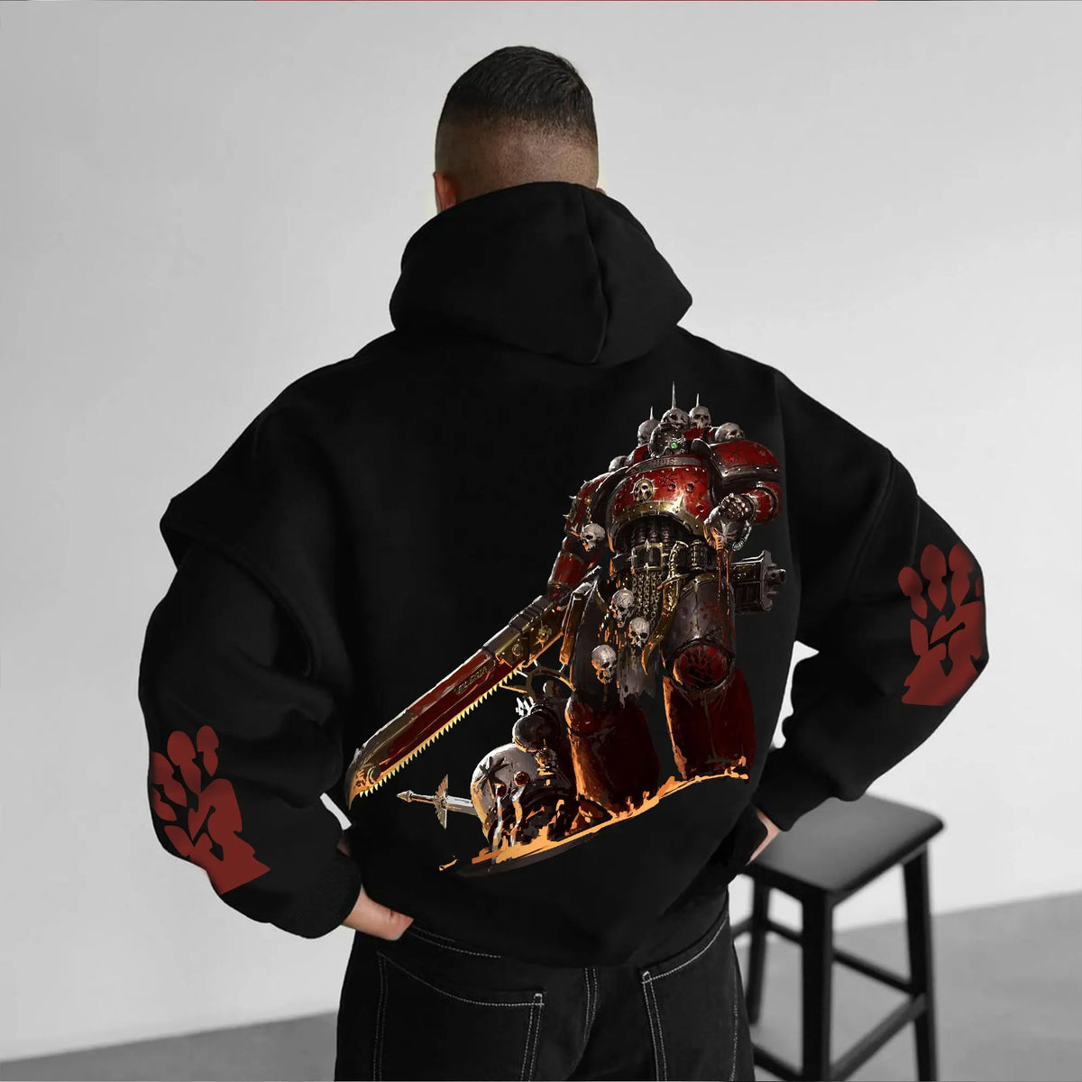 Unisex Anime Graphic Streetwear Vintage Plush Hoodie | WH40K
