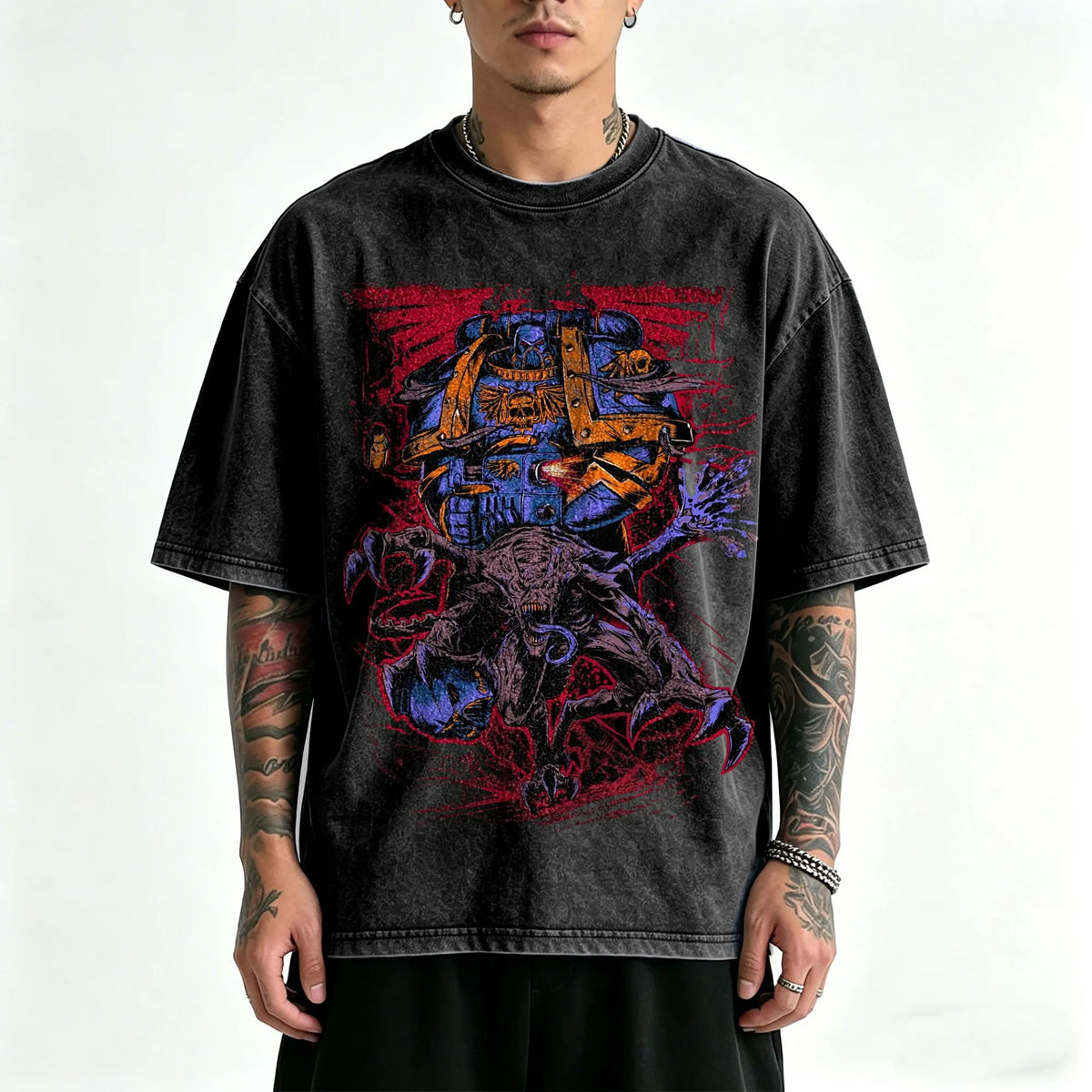 WH40K-Unisex Anime Inspired Vintage Washed T-Shirt