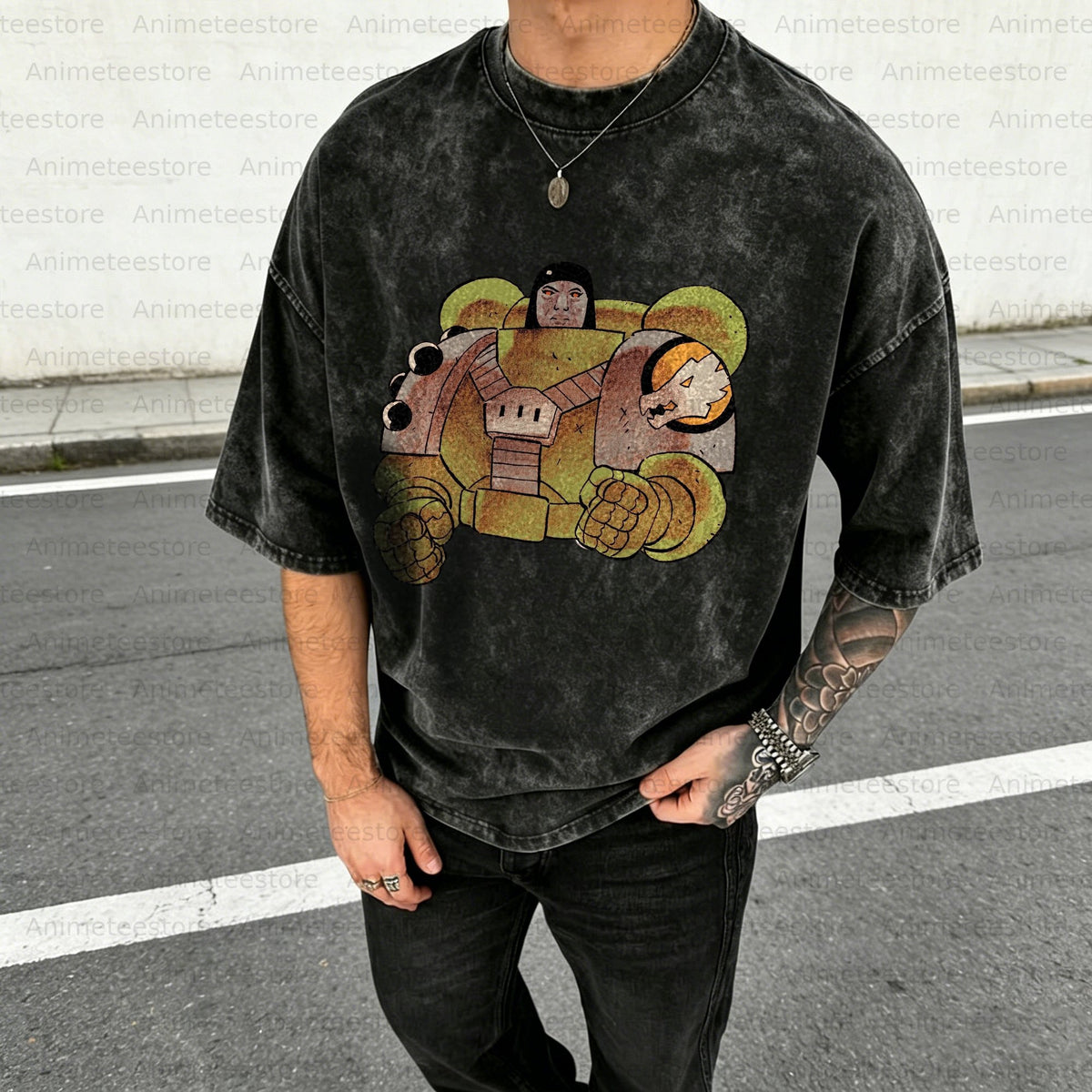 WH40K-Unisex Anime Inspired Vintage Washed T-Shirt