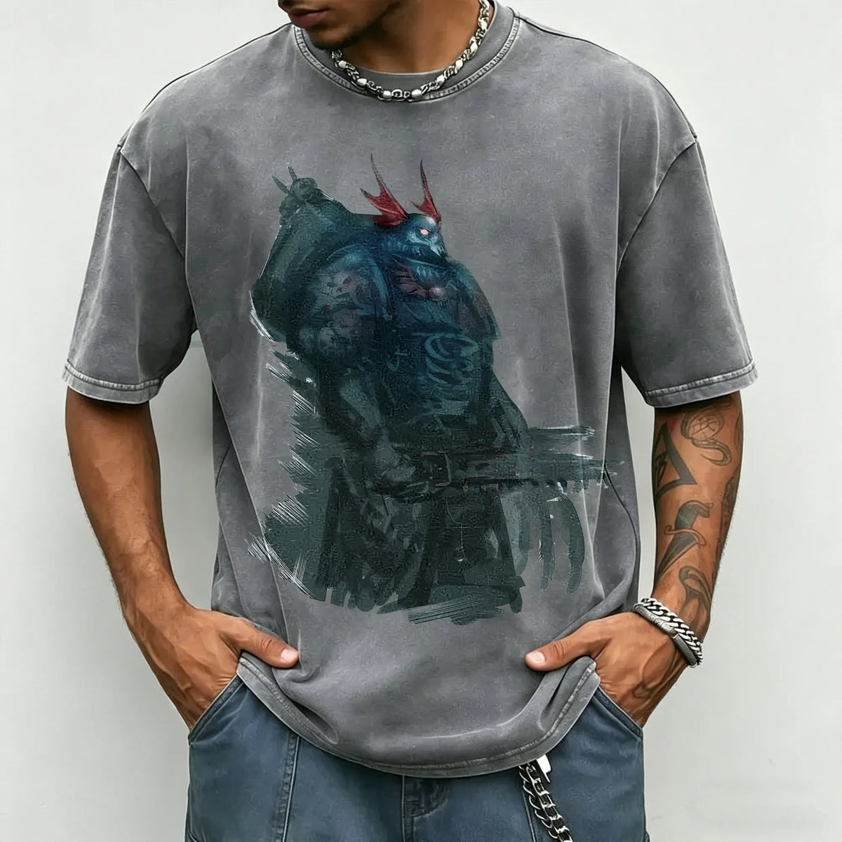 WH40K-Unisex Anime Inspired Vintage Washed T-Shirt
