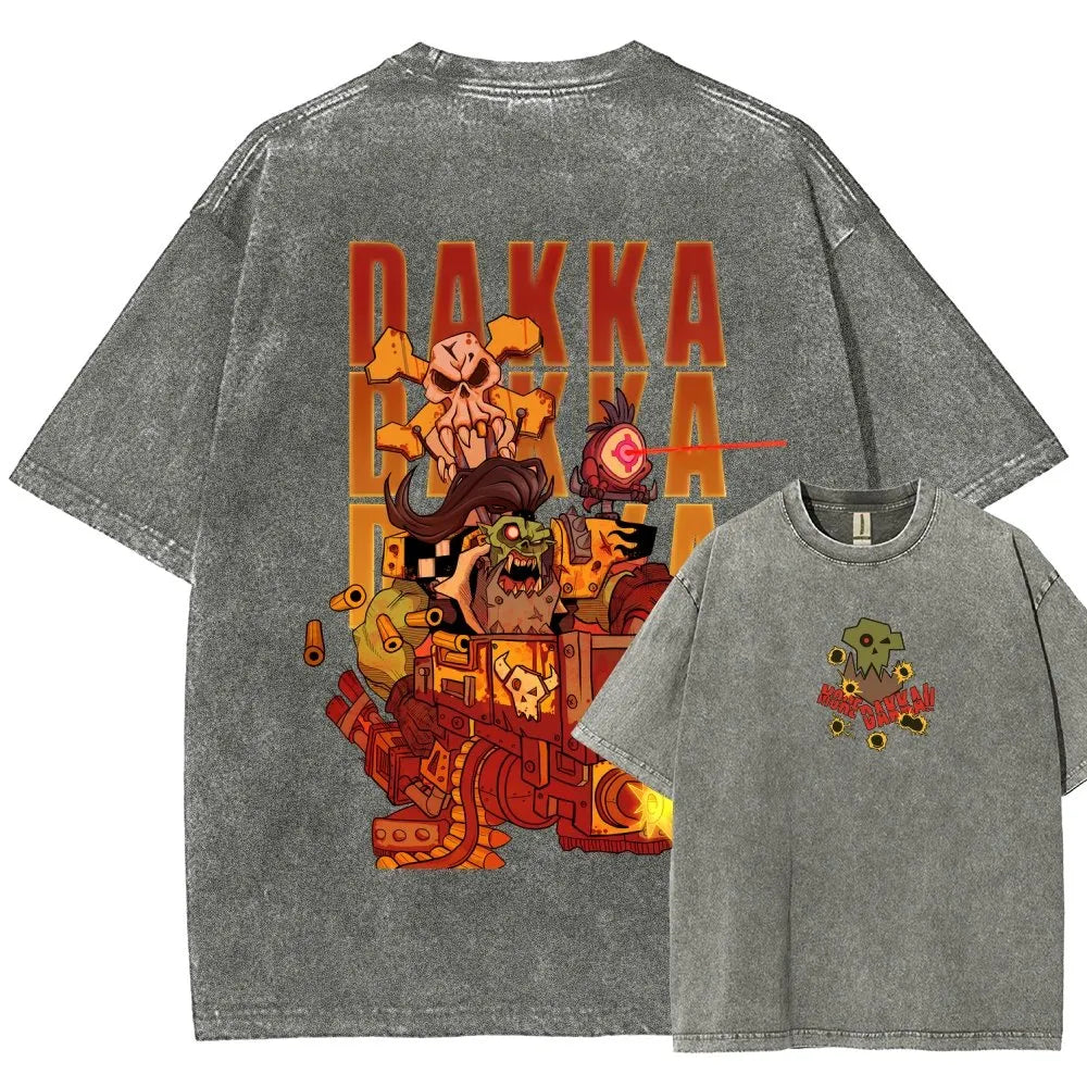 Dakka Vintage Casual Washed T-Shirt 丨WH40K