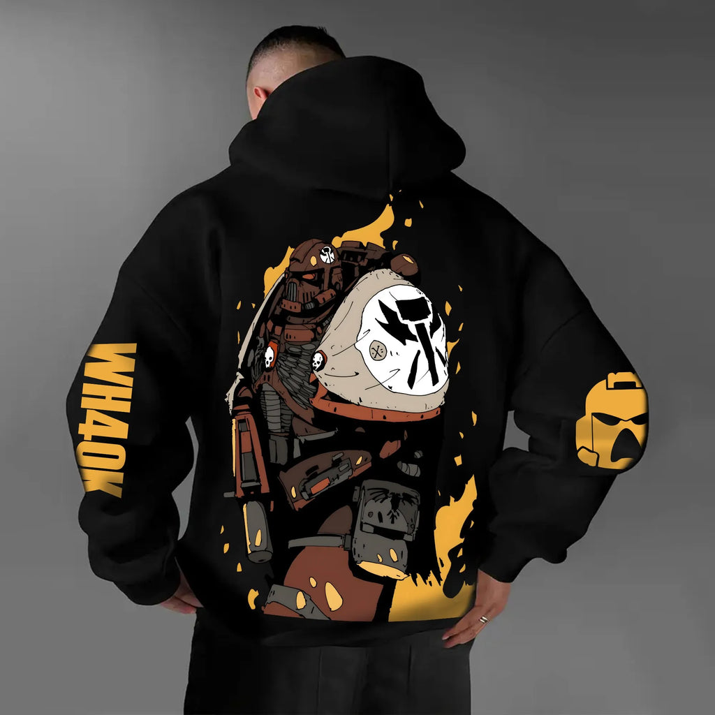 Unisex Anime Graphic Streetwear Vintage Plush Hoodie | WH40K